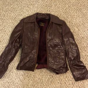 Vintage Leather Bomber Jacket